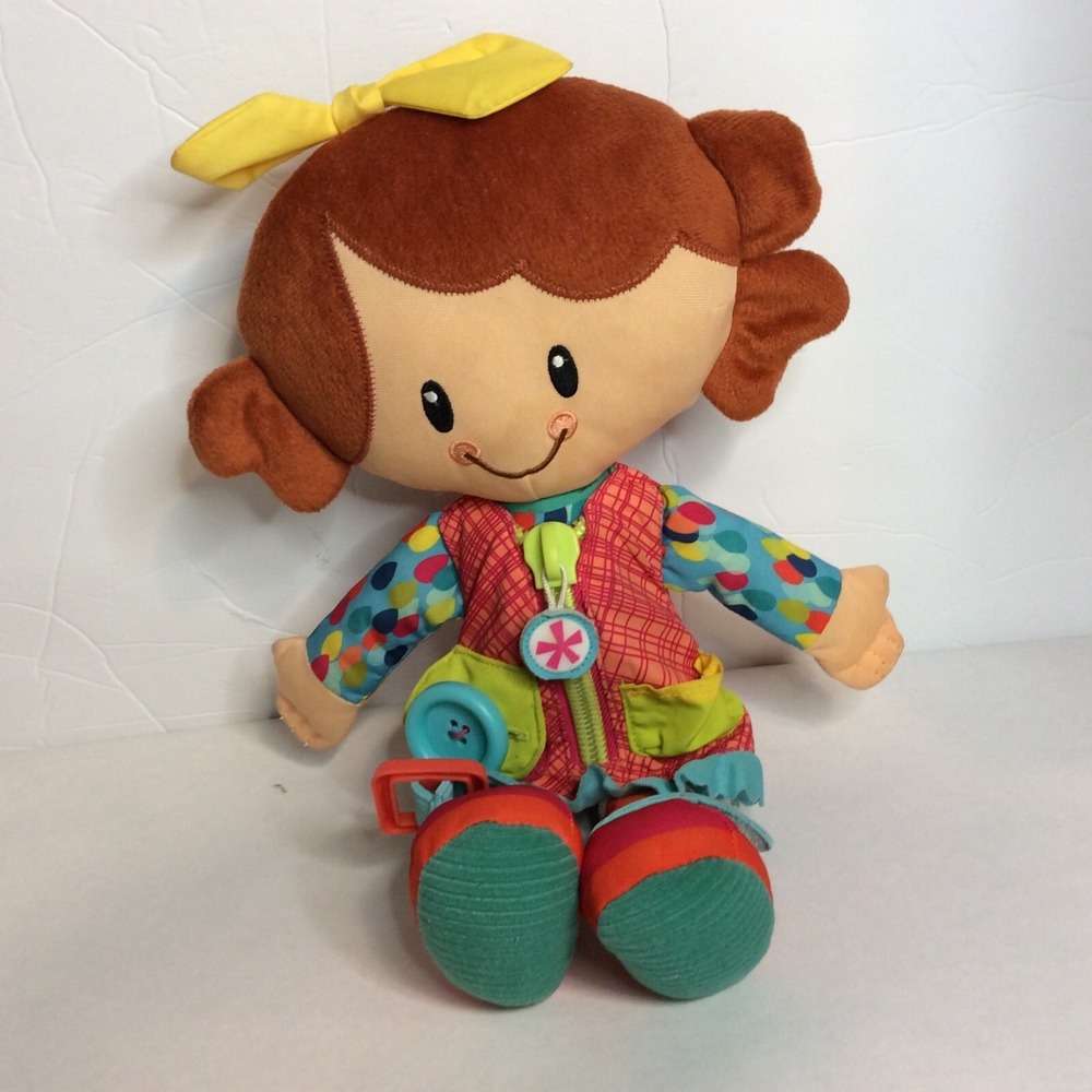 Playskool Dressy Kids Girl Activity Plush Doll 13" Stuffed Toy Kids Learn Hasbro